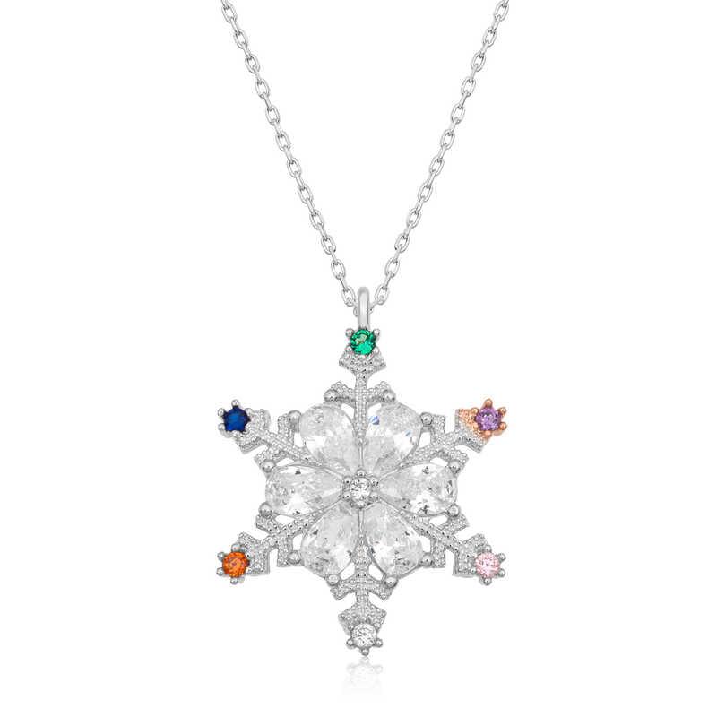 Silver Color Stone Snowflake Women's Necklace