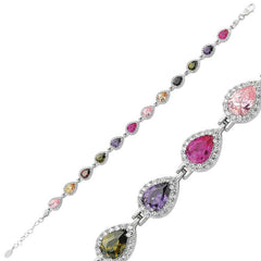 Bracelet Waterway en pierre de zircon couleur argent
