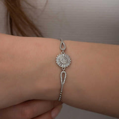 Silver Rhodium Baguette Stone Infinity Bracelet