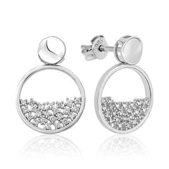 Silver Rhodium Dew Drop Women's Earrings