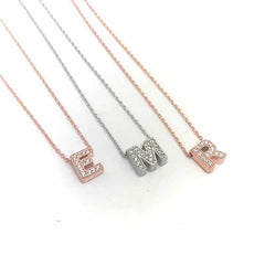 Silver Rose 3D Evil Eye Letter Women's Necklace