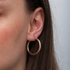 Silver Rose 3 mm Spiral Hollow Earring