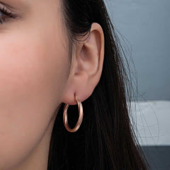 Silver Rose 3 mm Spiral Hollow Earring