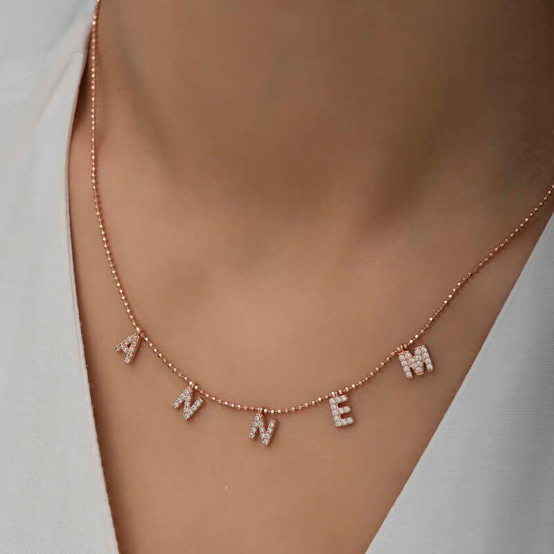 Silver Rose Mom Written Women's Necklace