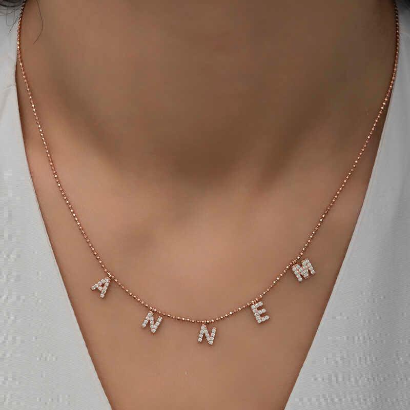 Silver Rose Mom Written Women's Necklace