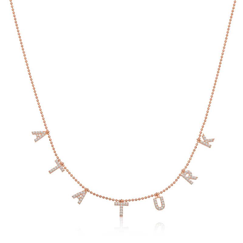 Collier pour femme en argent avec inscription Atatürk