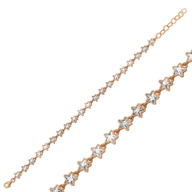 Silver Rose White Star Women's Bracelet