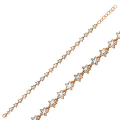 Silver Rose White Star Women's Bracelet