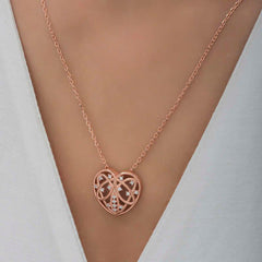 Silver Rose Domed Heart Women's Necklace