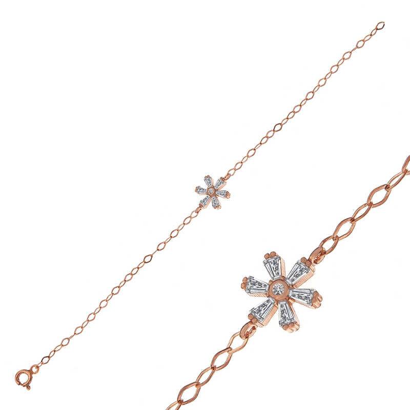 Silver Rose Flower Women's Bracelet