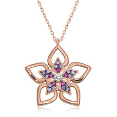 Silver Rose Flower Women's Necklace