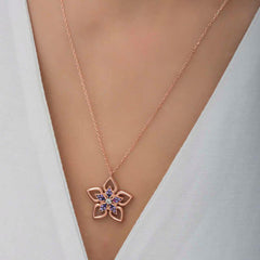 Silver Rose Flower Women's Necklace