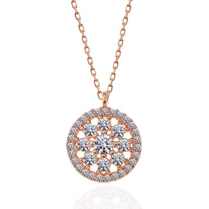 Silver Rose Flower Women's Necklace