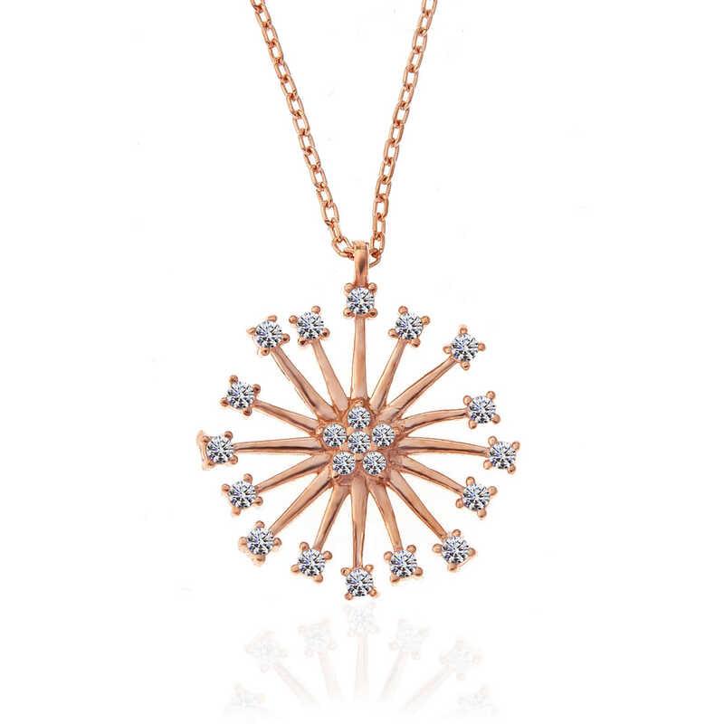 Silver Rose Flower Women's Necklace