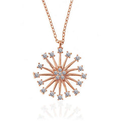 Silver Rose Flower Women's Necklace