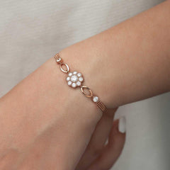Silver Rose Flower Model Bracelet
