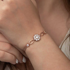 Silver Rose Flower Model Bracelet
