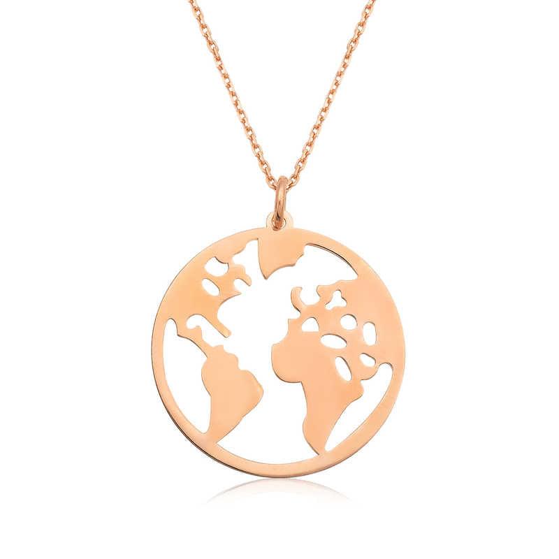 Silver Rose Earth Necklace