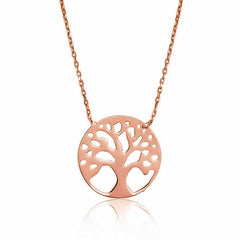Silver Rose Tree of Life Women's Necklace