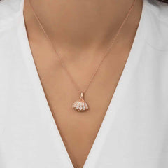 Silver Rose Pearl Oyster Women's Necklace