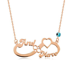 Silver Rose Name Infinity Necklace
