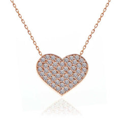 Silver Rose Heart Women's Necklace