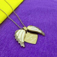 Silver Rose Heart Name Necklace for Women