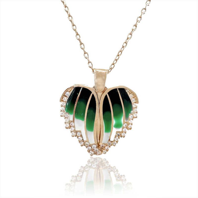 Silver Rose Heart Name Necklace for Women