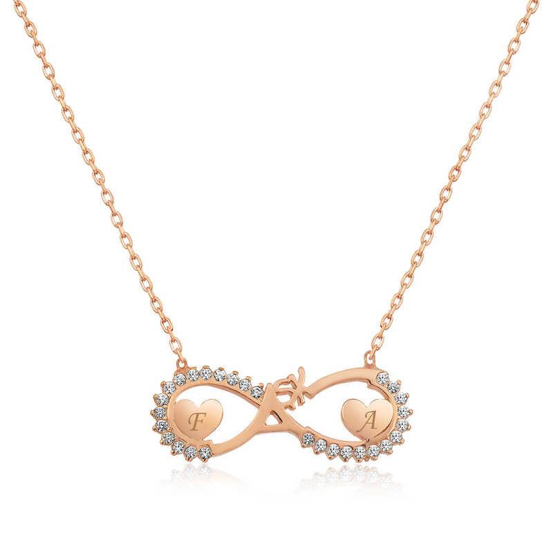 Collier Amour Infini Coeur Rose Argent