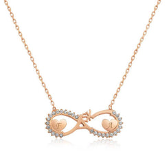 Collier Amour Infini Coeur Rose Argent