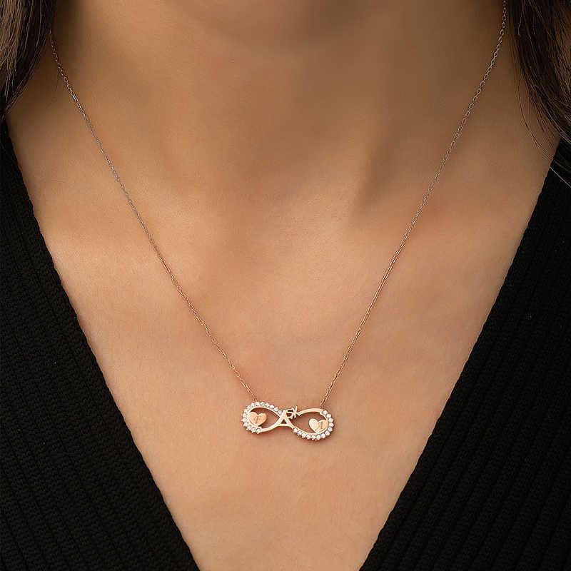 Collier Amour Infini Coeur Rose Argent