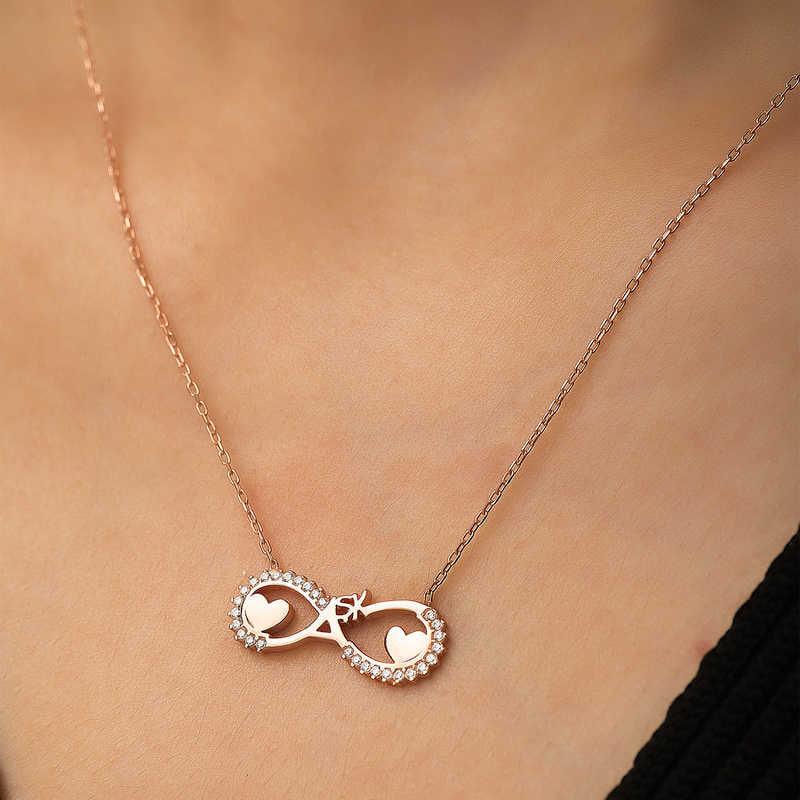 Collier Amour Infini Coeur Rose Argent