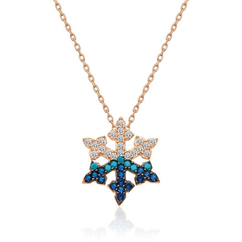 Silver Rose Snowflake Women's Necklace