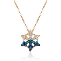 Silver Rose Snowflake Women's Necklace