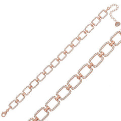 Silver Rose Square Stone Women's Bracelet