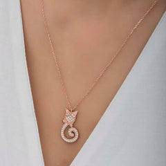 Silver Rose Catwoman Necklace