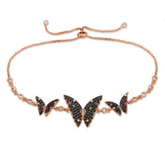 Silver Rose Butterfly Elevator Bracelet