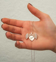 Silver Rose Personalized Oyster Women's Necklace