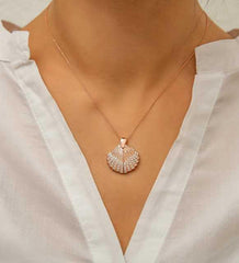 Silver Rose Personalized Oyster Women's Necklace