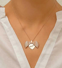 Silver Rose Personalized Oyster Women's Necklace