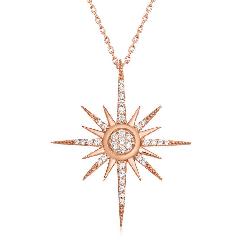 Silver Rose Polar Star Women's Necklace
