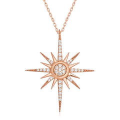 Silver Rose Polar Star Women's Necklace