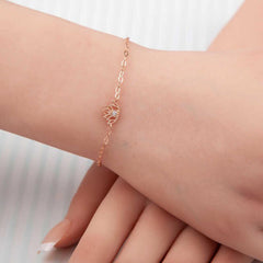 Silver Rose Lotus Flower Women's Bracelet