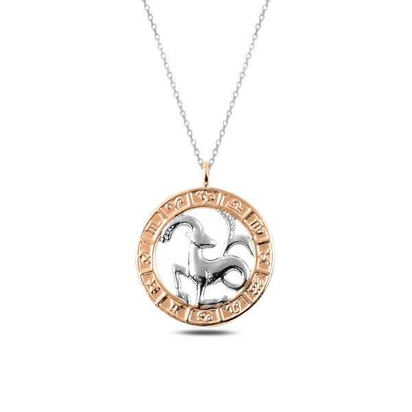 Silver Rose Capricorn Necklace