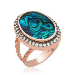 Bague pour femme en argent rose et nacre océan