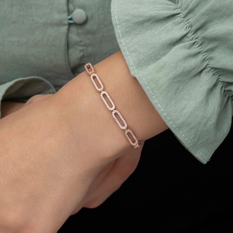 Bracelet femme en argent et pierre ovale rose