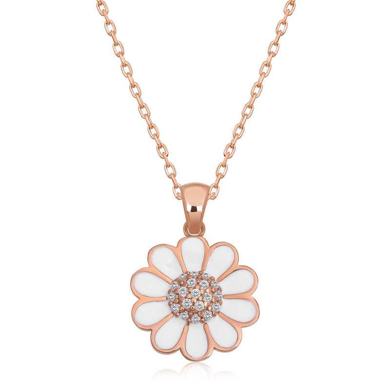 Silver Rose Daisy Women's Necklace
