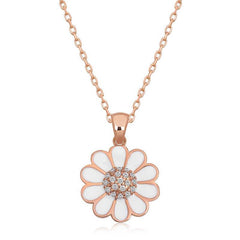 Silver Rose Daisy Women's Necklace