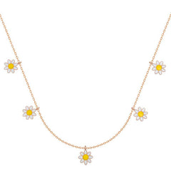 Silver Rose Daisy Lucky Women's Necklace