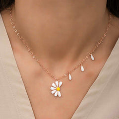 Silver Rose Daisy Loves Dislikes Ladies Necklace
